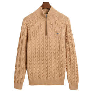 GANT Cotton Cable Knit Half-Zip Sweater